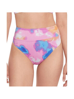 Salt + Cove Size Small Multi Tie-Dye Ribbed High Waist Bikini Bottoms NWT